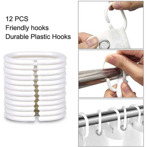 Vattentät duschdraperi, mögelbeständig PVC-fri klorfri badrumsdraperifoder, mögelfri draperi 180X180 - Med-mönster-2