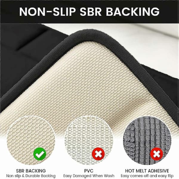 Badrumsmatta i Memory Foam, Halkfri, Rosa, Absorberande...