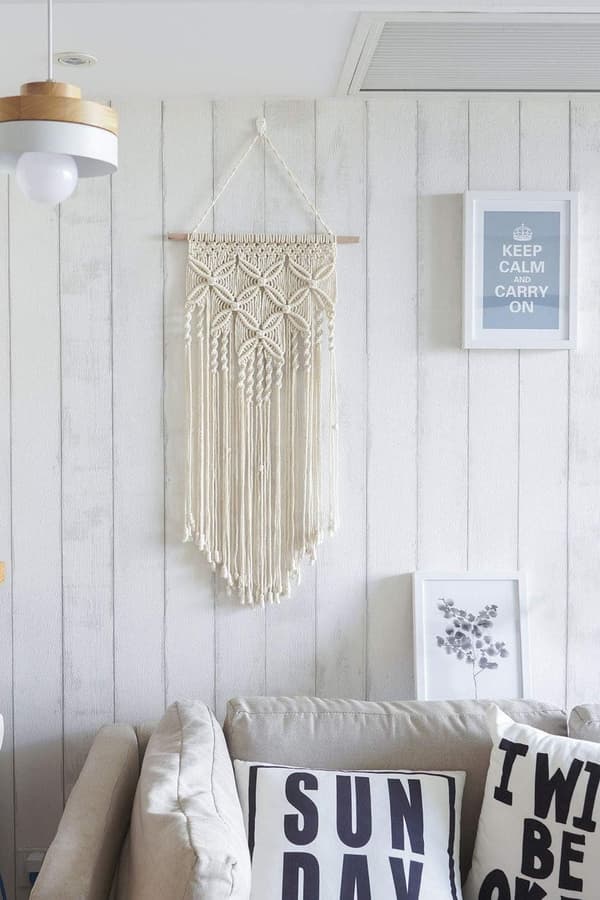 Macrame väggdekoration - vävd väggkonst - macrame gobeläng heminredning - 12\" B x 31,5\" L