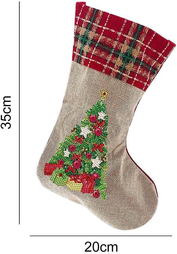 Lämpliga julstrumpor 5D diamantmålning - Juldekorationspresent - Julstrumpor