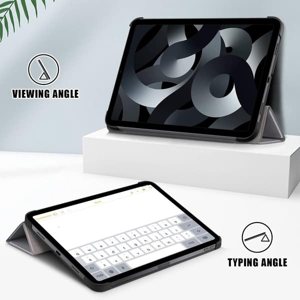 Apple iPad 10.9 2022 Slim fit tri-fold case - Grey grå gray
