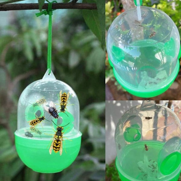 Bi-fälla Plast Insektsfällor Utomhus Getingsfälla Återanvändbar Hängande Bifälla Drosophila Insektsfälla (3P