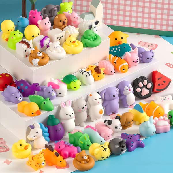 30-pack Squishy-leksaker för barn, Mini Mochi Squishies, Söt Kawaii Djur Squishy-pack, Mjuka Fidget-leksaker, Sensoriska Klämleksaker, Partyfavoriter 30