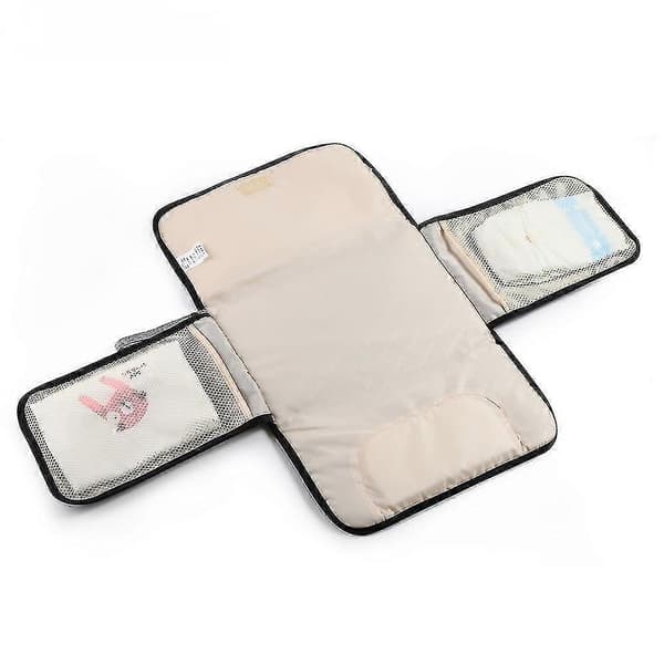Portable Three-in-One Diaper Waterproof Pad Multifunctional Changing Table, Storage Bag - Grey grey 33.5X21X1cm