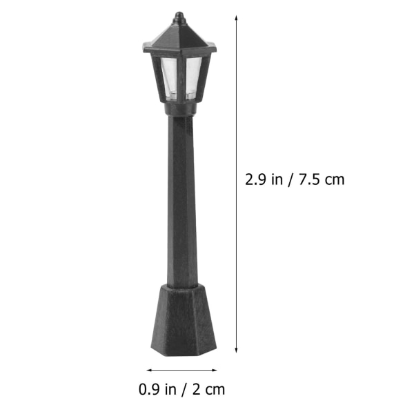 Generisk 4 st mini gatulampa stolpe modell tåg lampa stolpe lampor miniatyr julby väg