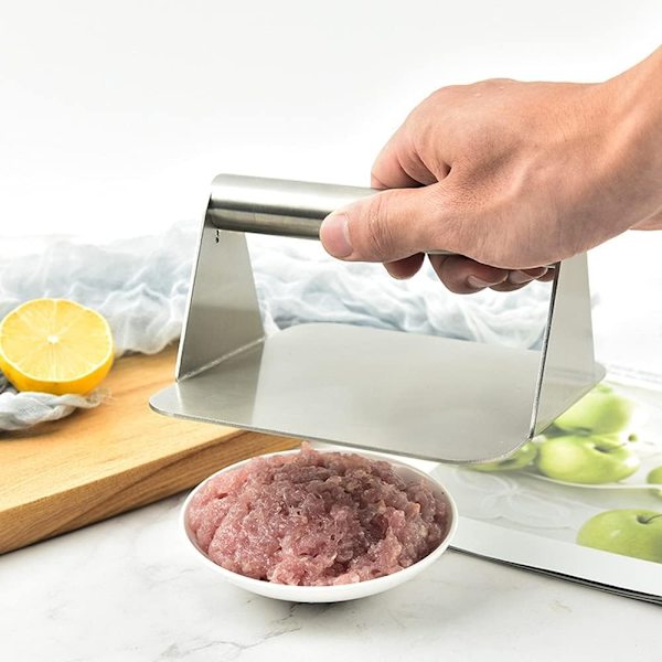 2025 Lämplig Hamburgerpress i Rostfritt Stål, Nonstick Barbecue Hamburgerpress, Professionell Plattbäcksbakning