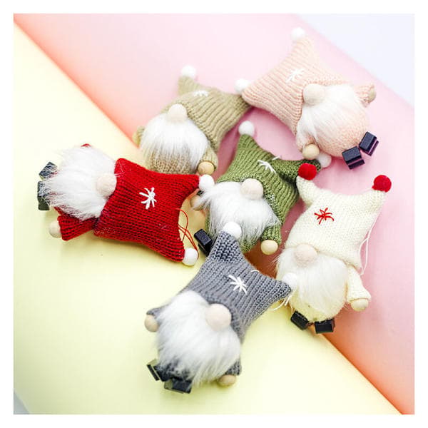 Svenska Jultomte Julgransprydnader - 5-delars set, 6,5 cm