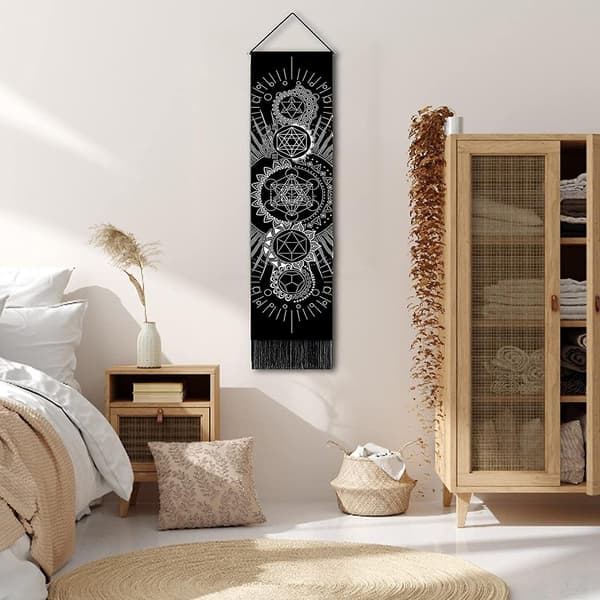 Måne Väggkonst Dekor Orm Måne Tarot Tryckt Psykedelisk Väggbonad 50 x 35 cm