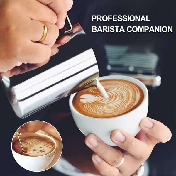 Mælkekande i rustfrit stål, barista mælkekande 350 ml