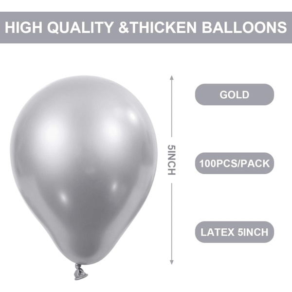 100 st 5 tum metalliska ballonger dekorativa latexballonger för födelsedag bröllop förlovning