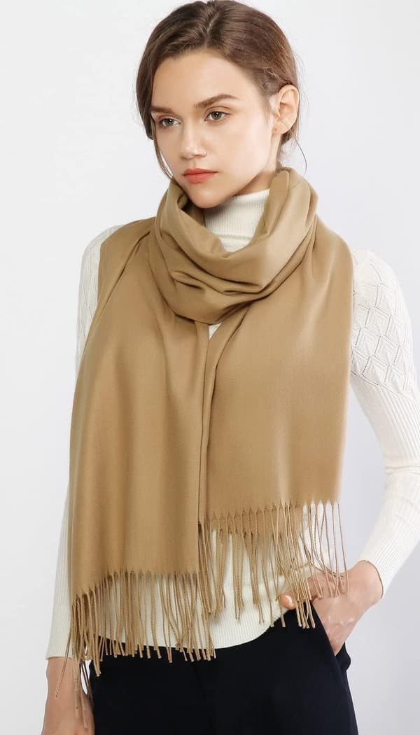Tørklæder til kvinder Pashmina Sjal og Wraps til bryllup Tørklæder til kvinder Vinter Camel