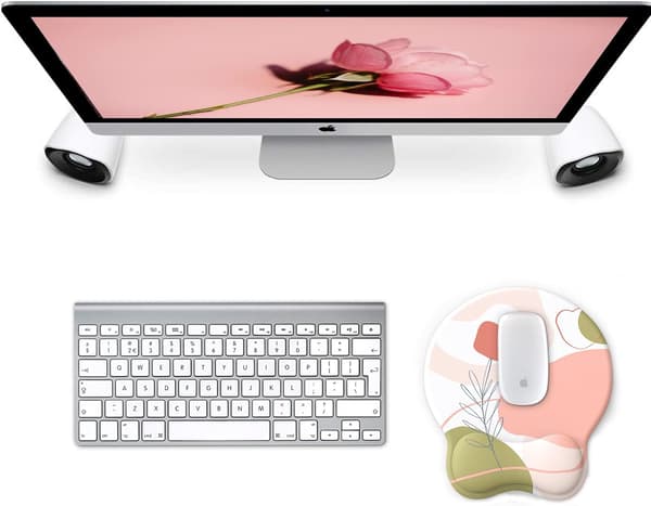 Musemåtte med håndledsstøtte, Ergonomisk gelmusemåtte, Cool musemåtte til gamere, Håndledsstøtte til mus med skridsikker PU-base (Pink)