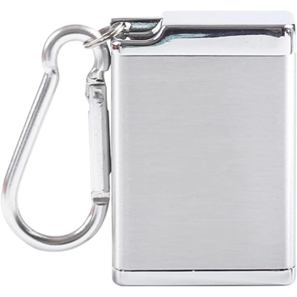 Mini askfat Fick Travel Portabel askhållare med karbinhake för män Kvinnor Silver, Nyckelring Ash Hold