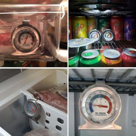 Kylskåpstermometer, frysetermometer med stor urtavla, temperaturtermometer för kylskåp, frys (3 delar)
