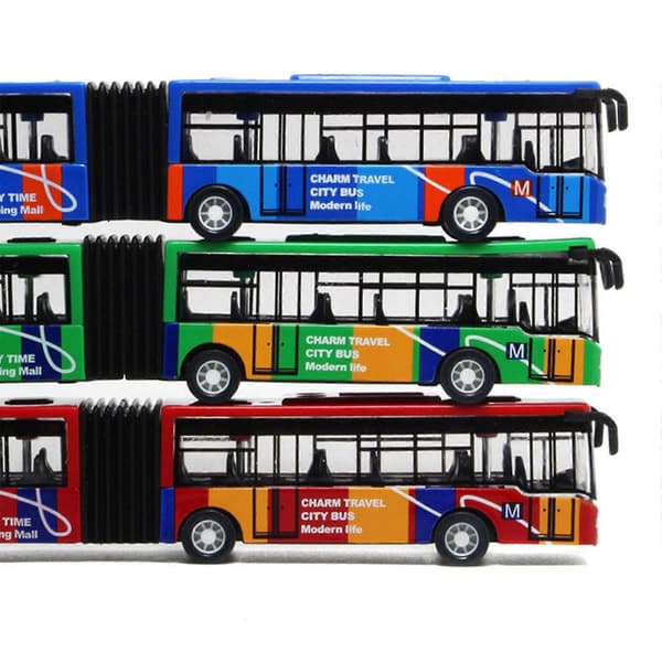 Realistisk Bybus Træk Tilbage Legetøj Børn Model Legetøj Brætspil Bedste Gave Blue