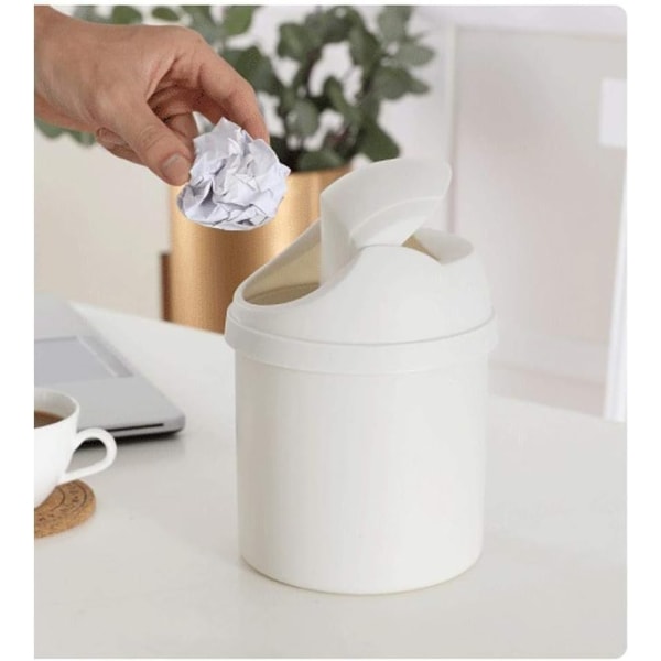 Mini papperskorg för kontor, liten papperskorg, papperskorg för bordskontor, Blanca