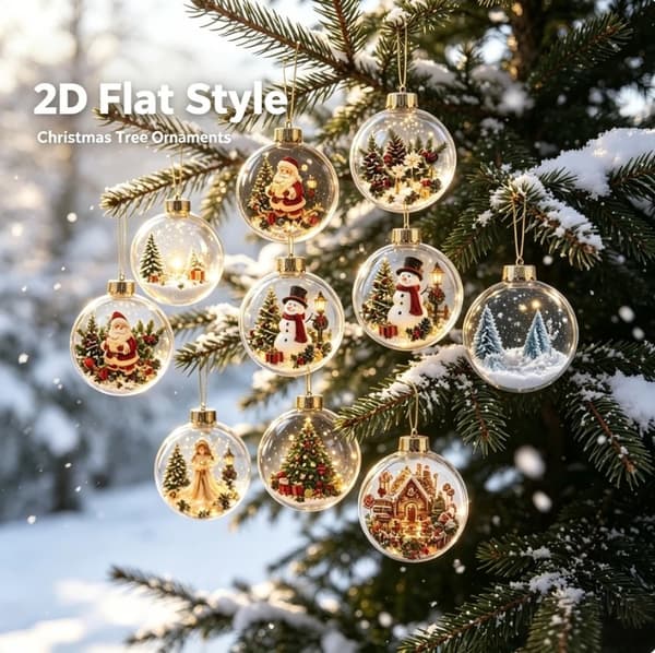 Julekalender 2026 – 24-dagers mystisk overraskelsesnedtelling Akryl flat d