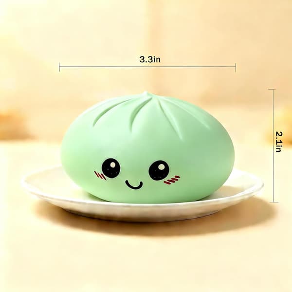 Dumpling Squishy Legetøj, Blødt Stressaflastende Klemmelegetøj i Melstil (Olivengrøn)