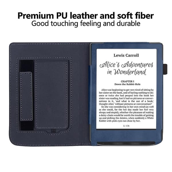 Kalveskindsetui til Pocketbook Verse / Verse Pro Blue