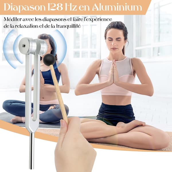 Terapeutisk stemmegaffel, 128Hz aluminium stemmegaffel, vibrationel stemmegaffelterapi, stemmegaffelen tilbyder en frekvensrespons