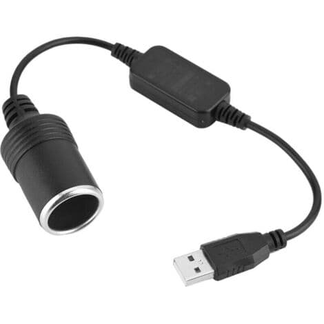 Til cigarettænderadapterkonverter, USB-port til 12V cigarettænderstikadapterkabel