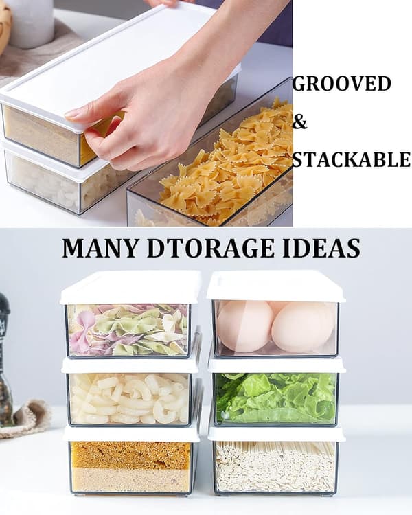 Hermetisk förvaring av plastpasta, spagettigryta med lock, rektangulära pastaförvaringsbehållare