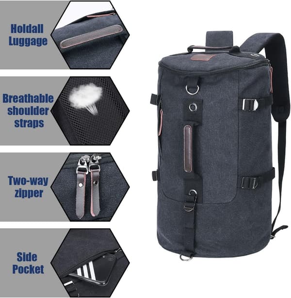 Khaki Hiking Backpack 49x29x32cm Large Capacity Military
