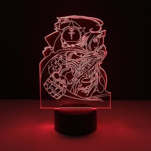 Fullmetal Alchemist 3d LED-nattlampa för barn sovrum bordslampa