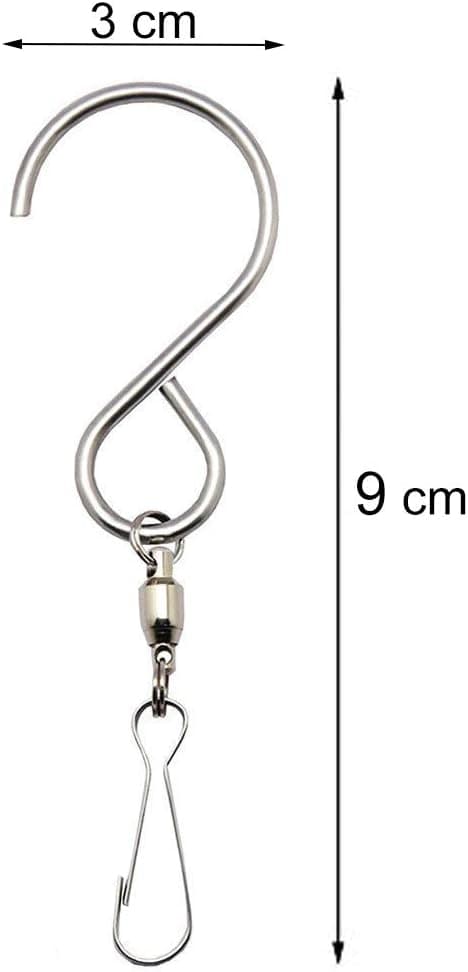 Lämpliga vridbara krokar, 8-pack roterande rostfria S-krokar vridbara krokar