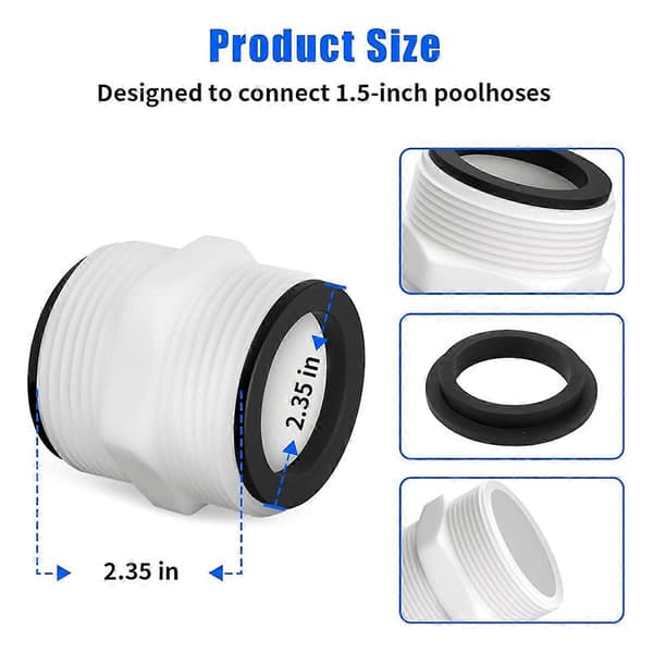 2-pak Poolslangeadapter 1,5 tommer til Intex Coleman