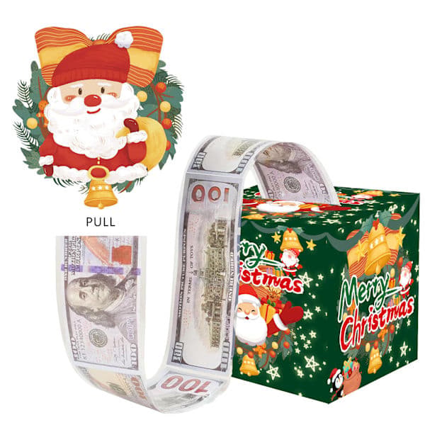 Julöverraskning Spargris Presentförpackning – Party Lyckodragning Låda med Dolda Pengar*10*Färgglad Snögubbe Present 10