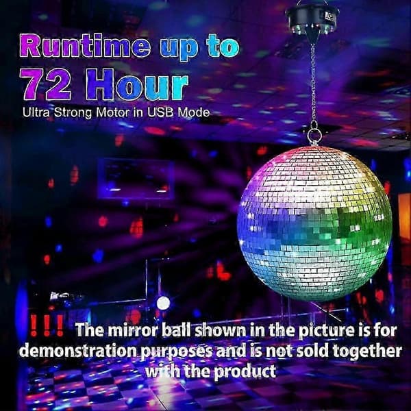 Rotating Disco Ball Motor Light with Remote Control, 18 LED for 12 16 20 24 inch Mirror Ball Rotator (Not Included)