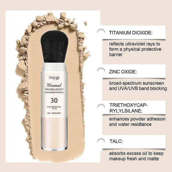 Hawaiian Tropic Mineral Translucent Solcremepudder m/ Børste SPF 30