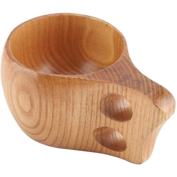 Handgjord nordisk stil träkopp mugg, trä te kaffekopp bärbar utomhus naturliga trä drycker