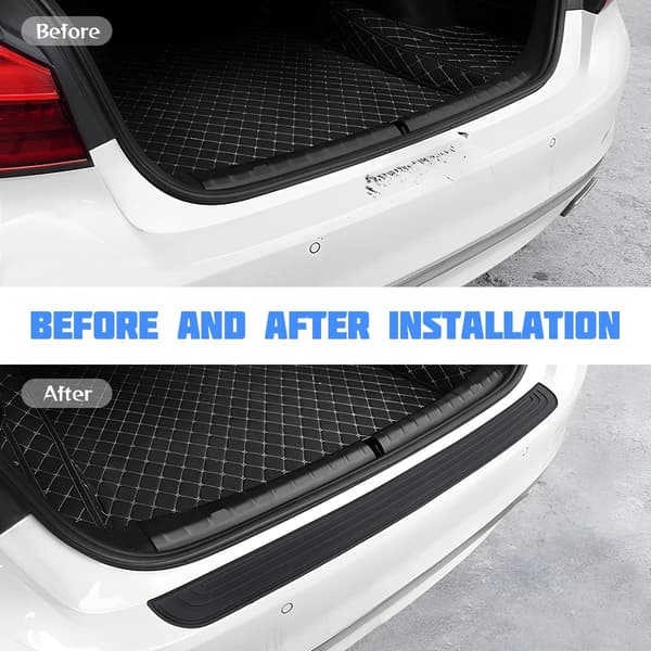 Rear Bumper Protector, 104 cm x 9 cm Rubber Trunk Protector, Fits Most Car Exterior Accessories (Black)