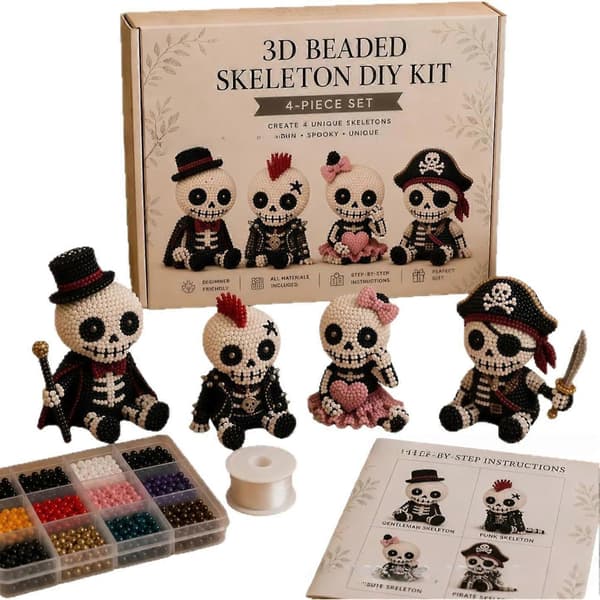 Creative 3D Beaded Skeleton Craft Kit DIY Art Set