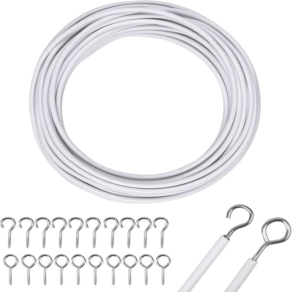 Gardinwire 10M Hvit Gardinwire med Gardin