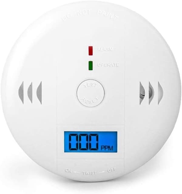 Kolmonoxidlarm med LCD-display, elektrooptisk sensor, 85dB högt larm, LED-blixt, bärbar hemsäkerhet, batteridriven