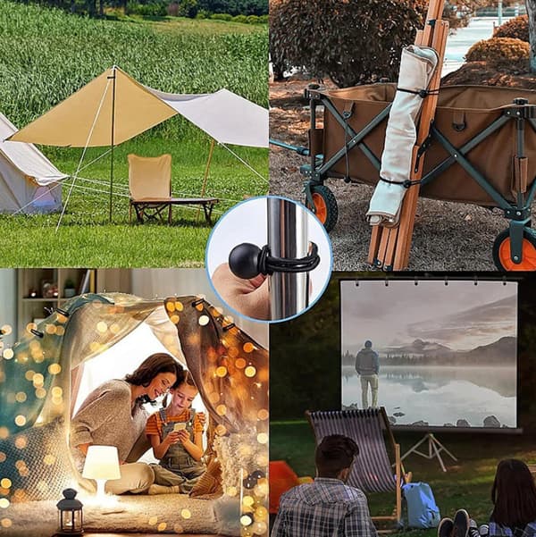 50-delt elastisk snor, 20 cm fastgørelsessnor til lysthuse, presenninger, camping, telte, gardiner og forlængelser