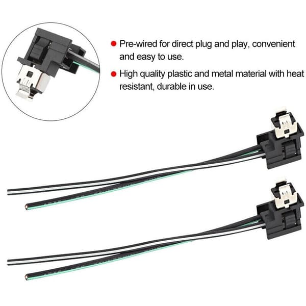 Gorgeri Headlight Socket Cable for H1 Bulb, 2 Pcs Headlight Bulb Socket Connector Adapter Line