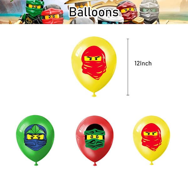 Phantom Ninja Tema Bursdagsfest Dekorasjon Banner Ballongsett