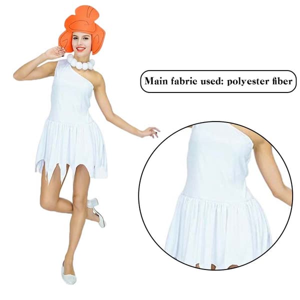Hvid hulemand cosplay-kostume til kvinder Halloween-fest rollespilstøj DD116