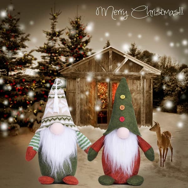 Jultomtar 2-pack, svenska tomtenissar plyschprydnad