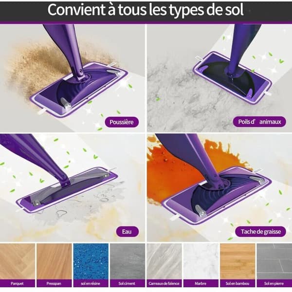 4 utskiftbare gjenbrukbare vaskbare mikrofiberkluter for Swiffer WetJet Spraymopper