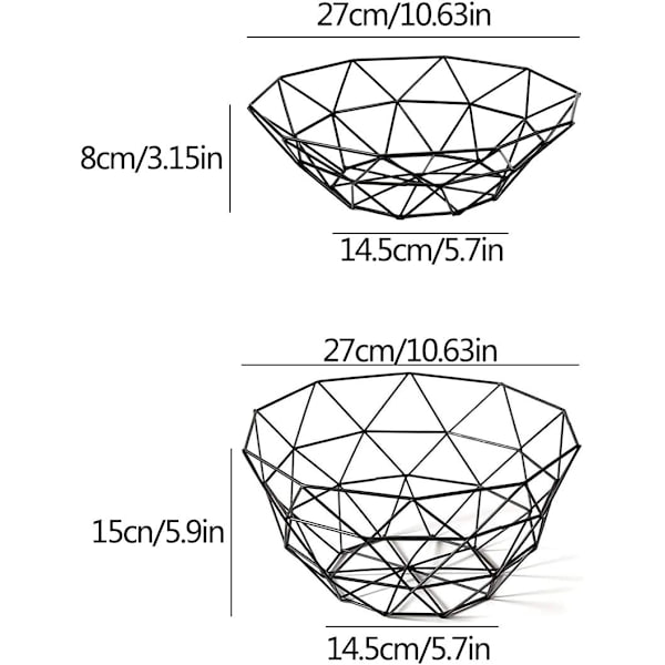 Metallfruktkorg, 2 st järnfruktkorg förvaringskorg bröd grönsakssilar korg