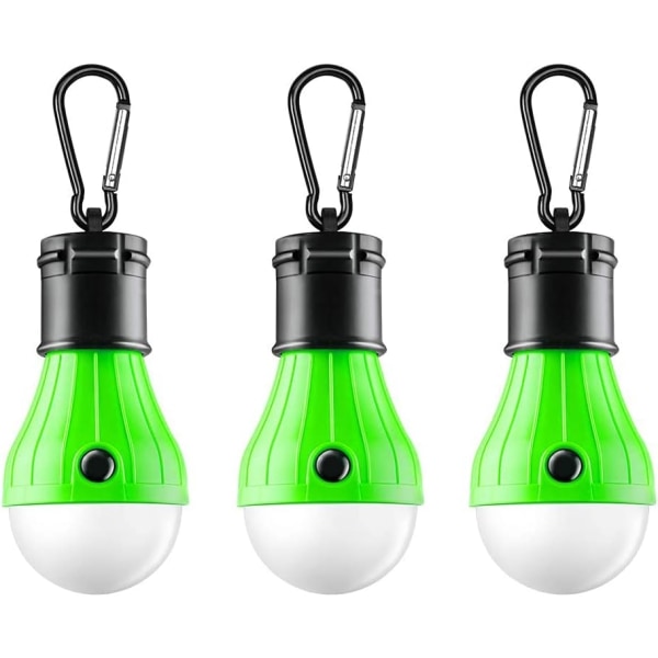 LED campinglykta - 3-pack bärbara utomhustältlampor, nattlampa inomhus med 3 ljuslägen