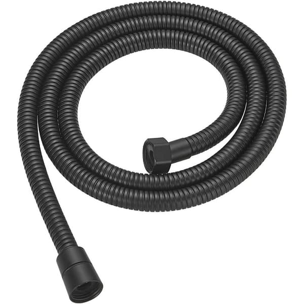 Håndbruserslange i sort rustfrit stål 1.5m