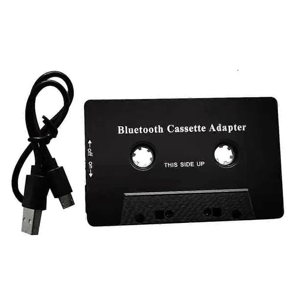 Universal Kassette Bluetooth 5.0 Lyd Bilbånd Aux Stereo Adapter med Mikrofon til Telefon MP3 AUX-kabel