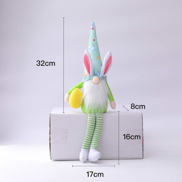 Easter Decorations, Faceless Easter Bunny, Dwarf Bunny with Carrot Nose, Long Legs, Plush Toys