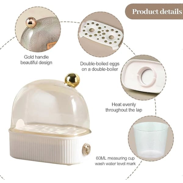 Electric Egg Cooker, Mini Electric Steamer for Boiled Eggs, Fast Heating Egg Cooker with Timer Shut-off, Kitchen Utensil Accessory Green